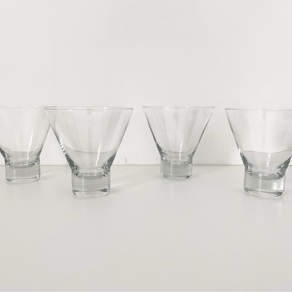 Vintage Midcentury Scandinavian Stemless Martini Glasses - Set of 4 - Picture 3 of 11